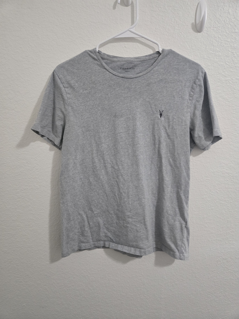 All Saints Light Grey Short Sleeve Crew Tee